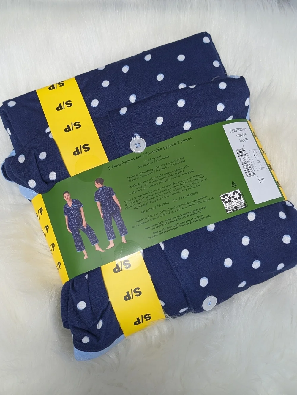 Kate Spade New York Blue & White Polka Dot Design Spring / Summer Pj Set π - Picture 3 of 10